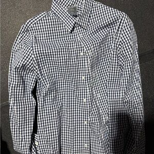 Gap non-iron button up blue check plaid